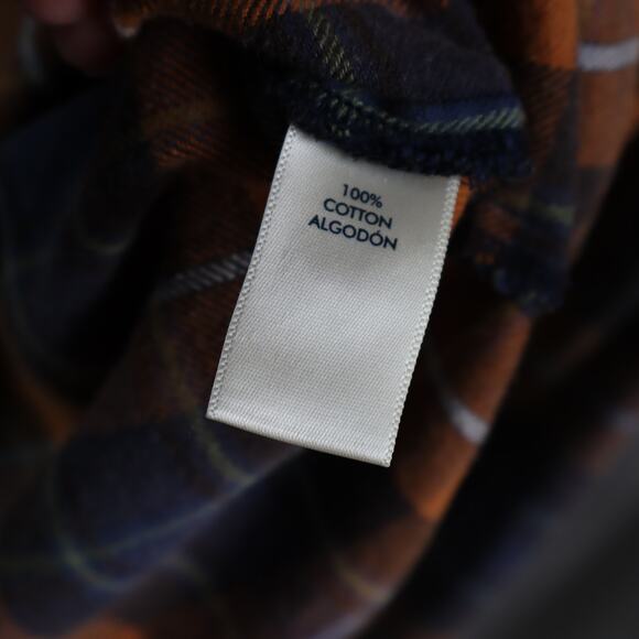 BKE Shirt Flannel Boyfriend Fit Plaid Button Up Chest Button Pockets Rust Size M - Picture 7 of 7